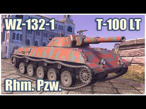 Видео: Rhm. Pzw. & Т-100 ЛТ & WZ-132-1 • WoT Blitz Gameplay