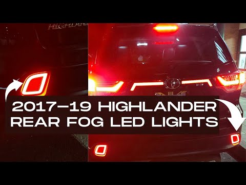 Видео: Установка задних светодиодных противотуманных фар Toyota Highlander 2017-19