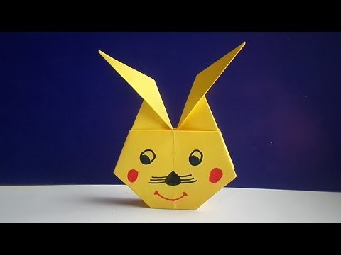 Видео: оригами зайчик  из бумаги // origami bunny face