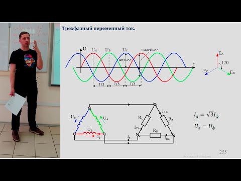 Видео: Трёхфазный переменный ток схема Миткевича
