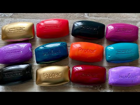 Видео: ASMR SOAP| Cutting colored soaр Palmolive | Soap Carving| Резка крашенного мыла