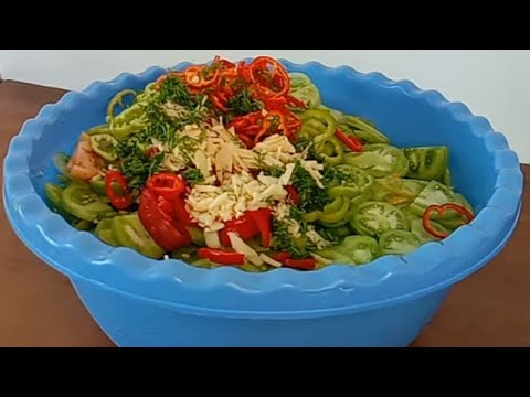 Видео: Я храню этот Салат на Зиму уже 10 лет назад. Көк Помидордан ең дәмді Салат. 👍👍🔥🔥💯💯.