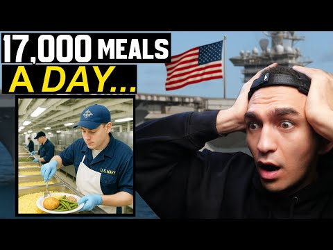 Видео: Новозеландец отреагировал на то, как на американском авианосце ежедневно готовят 17 000 блюд!
