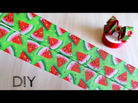 Видео: СОЧНЫЕ АРБУЗИКИ! Не крупные летние бантики из репсовых лент 2,5 см