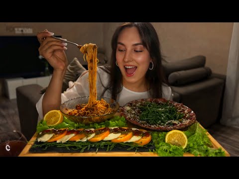 Видео: MUKBANG | СПАГЕТТИ БОЛОНЬЕЗЕ КАРПАЧЧО КАПРЕЗЕ 🍝 | Italian food | вопрос/ответ