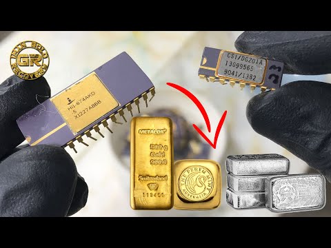 Видео: Извлечение золота и серебра из керамических сопроцессоров | Извлечение золота из электроники |