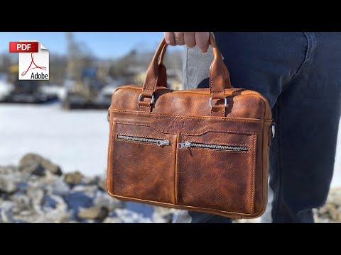 Видео: Мужская деловая сумка из кожи (инструкция) / Leather business bag for men - Tutorial for PDF pattern