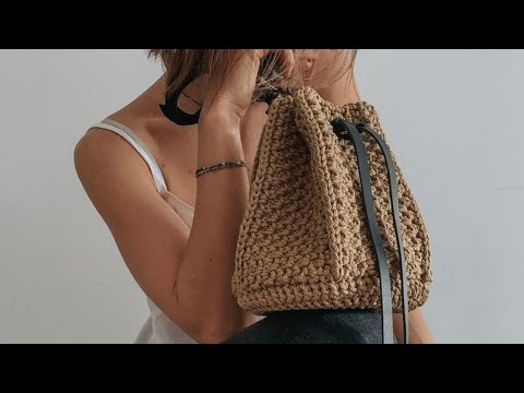 Видео: Сумка торба крючком из шнура на весну-лето. @Катя SHODDI CROCHET вязание крючком