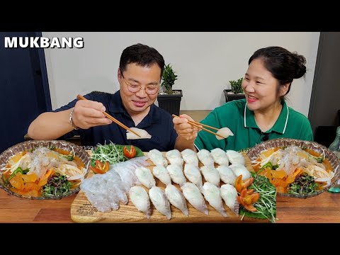 Видео: Сашими из морского окуня по-корейски Суши из морского окуня Острый суп из морского окуня Сашими