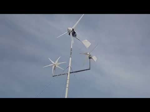 Видео: Ветрогенераторы. Тест номинальной мощности на среднем ветру.