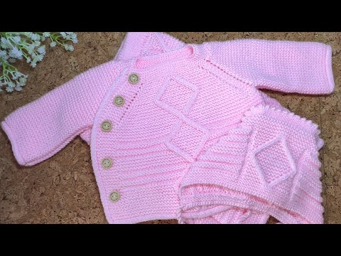 Видео: Вязание для малышей! Вязание спицами. Детский костюм от 0 до 4 месяцев. Видео обзор!  Обзор для  МК.