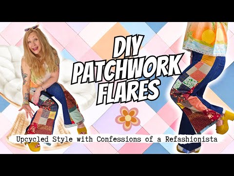 Видео: Экономия: расклешенные брюки в стиле пэчворк — как сделать джинсы больше