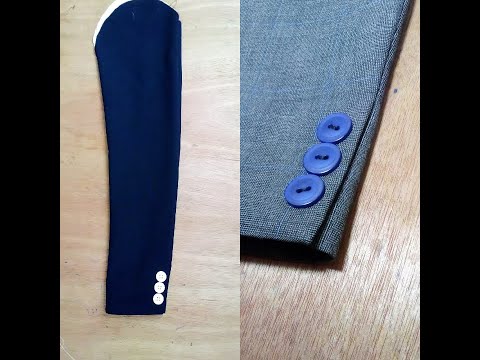 Видео: Как сшить рукав Функциональные пуговицы рукава к скроенному пиджаку