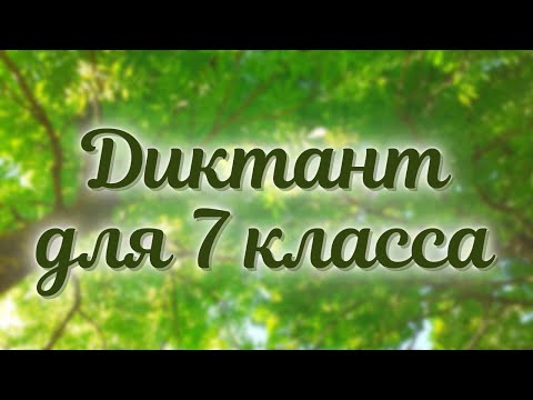 Видео: Диктант по русскому языку для 7 класса
