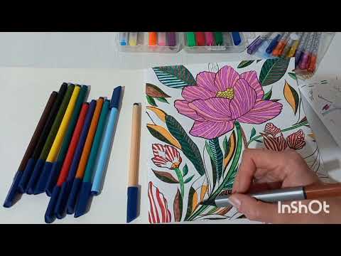 Видео: Раскраска "Тропические цветы" 2 часть