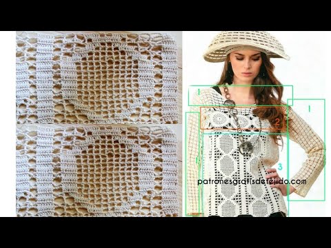 Видео: Красивейшее филейное вязание Узор филейной сеткой для кофты