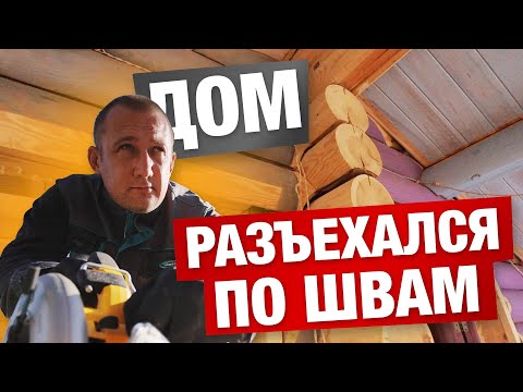 Видео: ДОМ ИЗ ОЦИЛИНДРОВАННОГО БРЕВНА | ЩЕЛИ С РУКУ