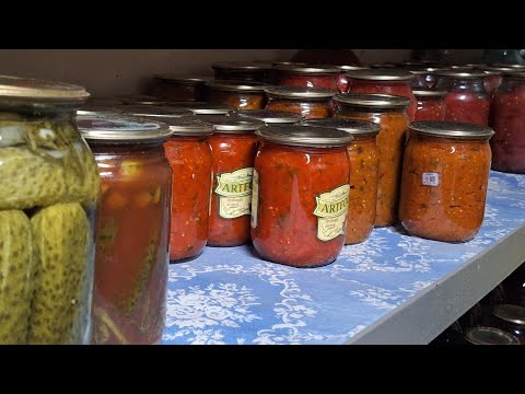 Видео: Показывю что закатала на зиму: маринады разные интересные, аджика, баклажановая икра, соленья. 