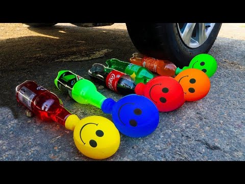 Видео: Машина Давит Предметы: Кока Кола Фанта Спрайт Пепси Миринда ЭКСПЕРИМЕНТЫ под колесом машины АСМР
