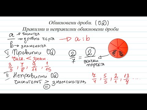 Видео: Обикновени дроби. Правилни и неправилни обикновени дроби. Разширяване и съкращаване на ОД