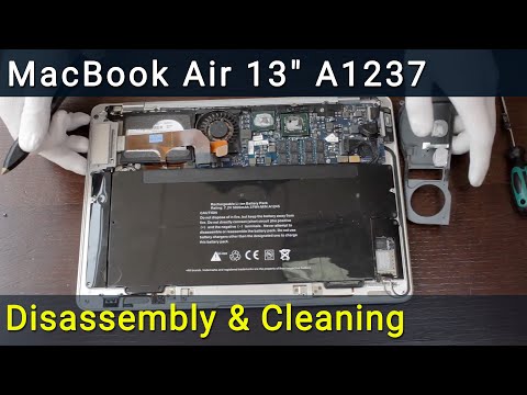 Видео: MacBook Air 13" A1237 Разборка, чистка вентилятора от пыли и замена термопасты