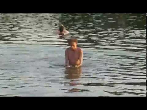 Видео: На Комсомольском пляже с собачкой Жади. Минск. 6.07.12г. Беларусь