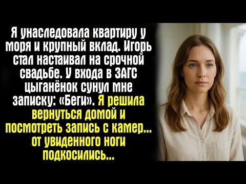 Видео: Я унаследовала квартиру у моря и крупный вклад. Игорь стал настаивал на срочной свадьбе. У входа...