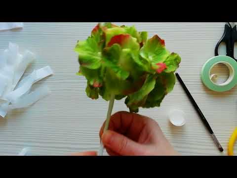 Видео: Стебель гортензии из холодного фарфора. Hydrangea stem made of cold porcelain.