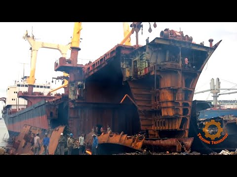 Видео: Как утилизируют корабли! Самая опасная и грязная работа