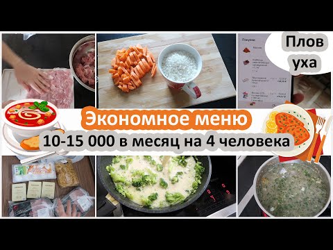 Видео: Экономное меню. Тратим 10-15 000 в месяц на еду 4 человека. (Плов, заготовки, брокколи, уха)