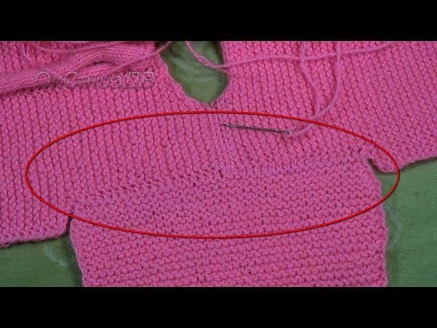 Видео: Горизонтальный трикотажный шов с открытыми петлями. Horizontal seam with open loops.