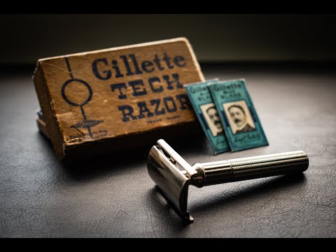 Видео: Бритвенный станок Gillette Tech I, USA, 1938-1945гг | Обзор