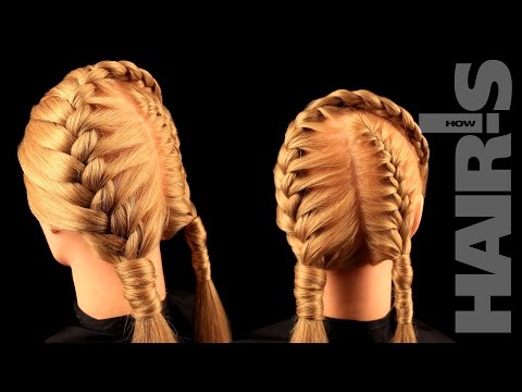 Видео: Делаем прическу из двух французских кос по диагонали - видеоурок (мастер-класс) Hair’s How