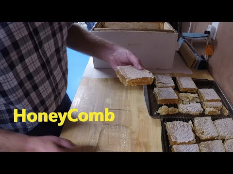 Видео: Резка и упаковка сотового меда