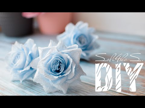 Видео: DIY soli4ka_s Оригінальні троянди з гофробумаги/ красивые розы с гофрбумаги/ цветы/ crepe paper rose