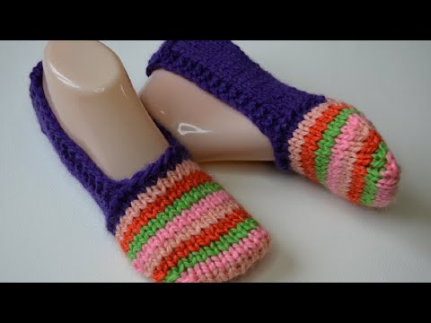 Видео: Вяжем следки из остатков пряжи без швов двумя спицами