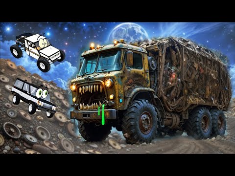 Видео: ВСТРЕТИЛИ НА СВАЛКЕ МУСОРОВОЗ ПОЖИРАТЕЛЬ! Как от него спастись? Страшилки про машины.