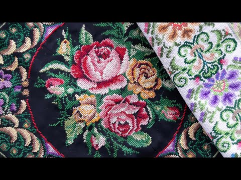 Видео: Вышивка - обзор моей коллекции старинных (и не только) изделий с вышивкой крестиком, гладью, иглой.