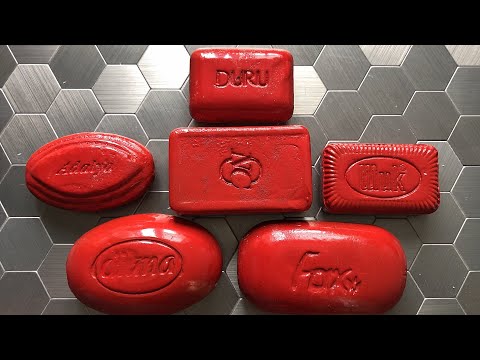 Видео: asmr lacquered soap, starch crunch, satisfying video/ крашенное мыло, коробочки с крахмалом