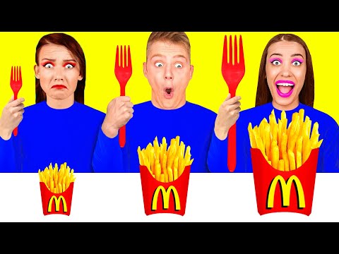 Видео: Большая, Средняя или Маленькая Тарелка Челлендж | Удивительные Кулинарные Лайфхаки от RaPaPa Best