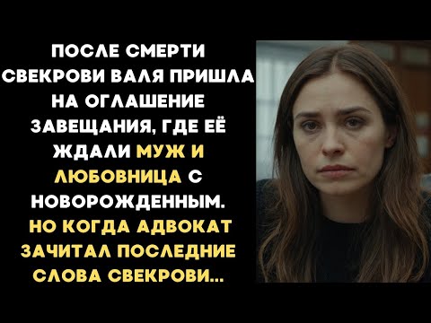 Видео: "Валя пришла на оглашение завещания... Там её ждали муж и его любовница с новорождённым ребёнком"