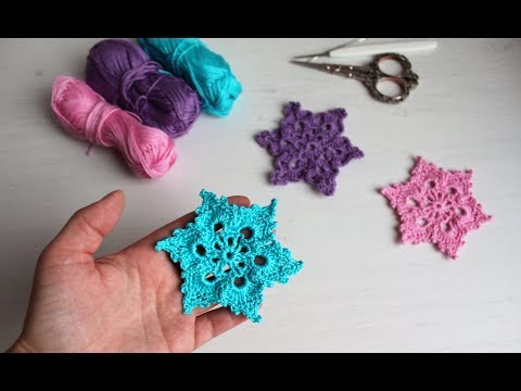 Видео: Снежинка крючком. Красивая, вязаная снежинка.