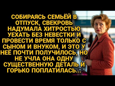 Видео: Хитрая свекровь думала, что может уехать в отпуск с семьёй, без невестки. Но где-то просчиталась...