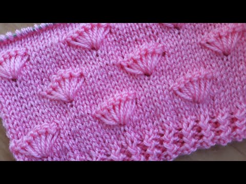 Видео: "Одуванчики" Рельефный узор спицами для детской кофточки, свитера, шапочки, пледа.