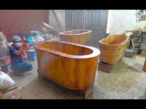 Видео: Фабрика ванн! Процесс изготовления деревянных ванн во Вьетнаме
