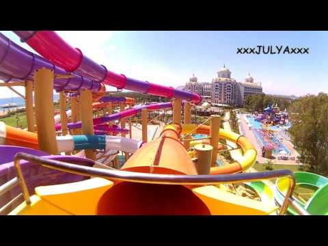 Видео: Waterslides DELPHIN BE GRAND (Turkey, Antalya) - Водные горки DELPHIN BE GRAND (Турция, Анталья)