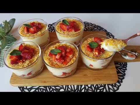 Видео: Только молоко и клубника! Вкусный десерт без желатина без духовки за 5 минут.
