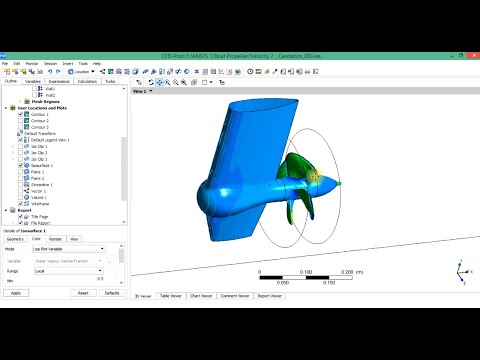 Видео: 9.5 Моделирование кавитации гребного винта в ANSYS CFX (с набегающим потоком)