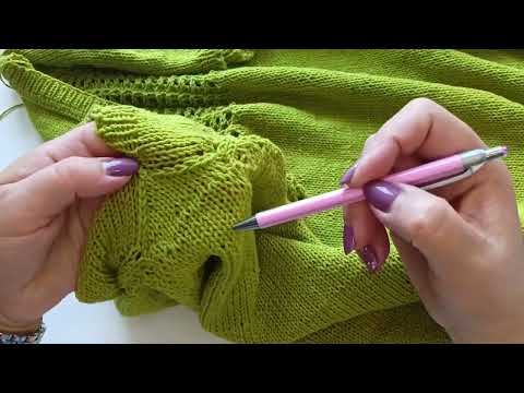 Видео: Футболка спицами 54 размер.