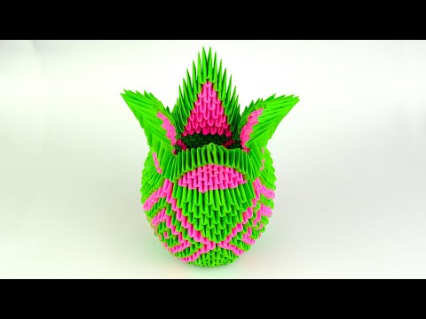 Видео: Как сделать восхитительную вазу из бумаги. [Модульное оригами]